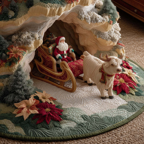Highland Sleigh Quilted Tree Skirt GFTOYC2437