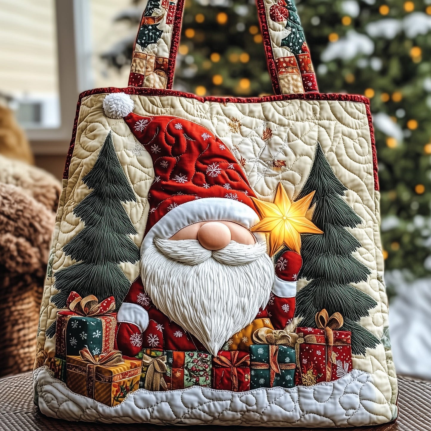Christmas Gnome Quilted Tote Bag GFTOYC247