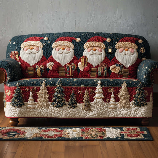 Jolly Santa Quilted Sofa Cover GFTOYC2477