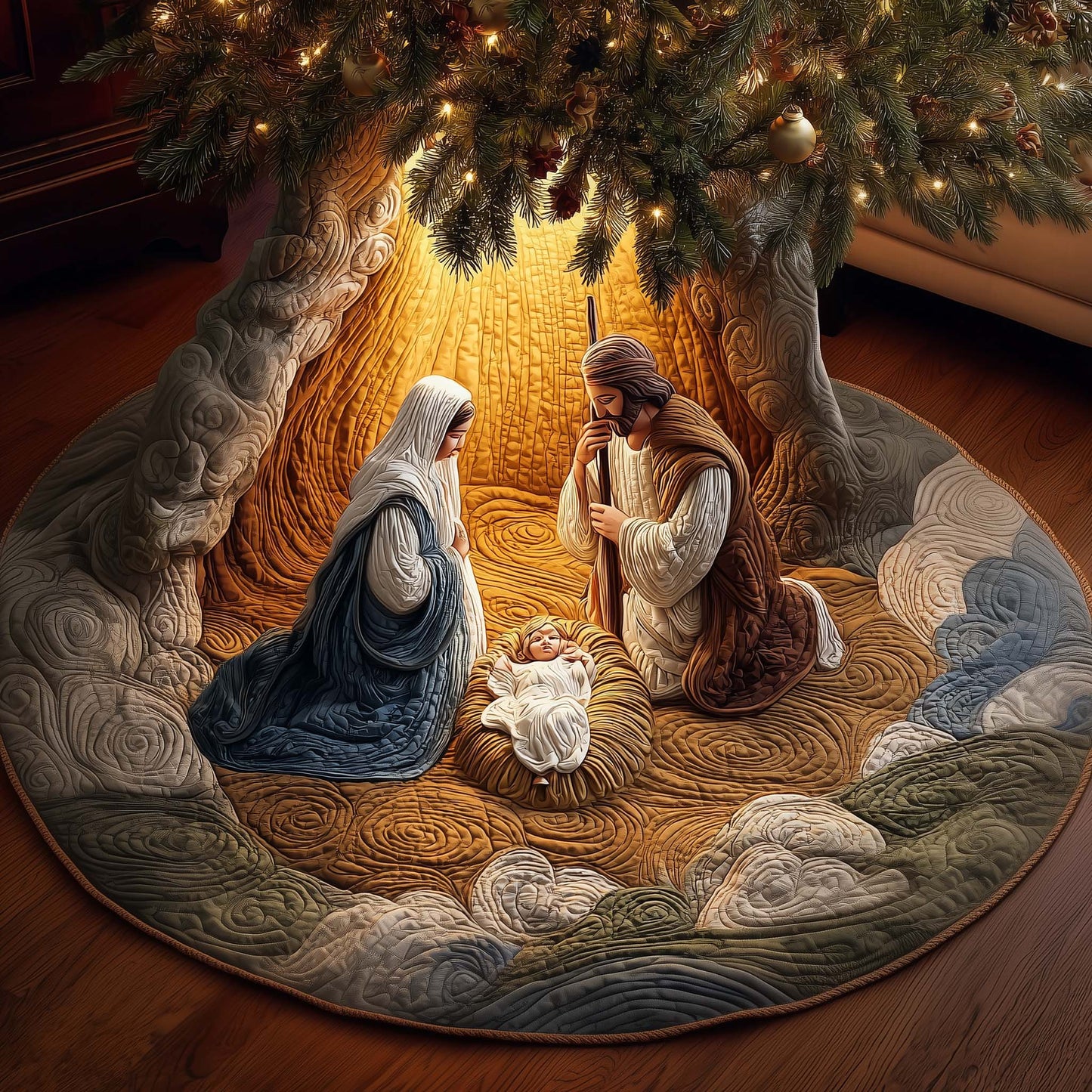 Divine Cradle Quilted Tree Skirt GFTOYC2508