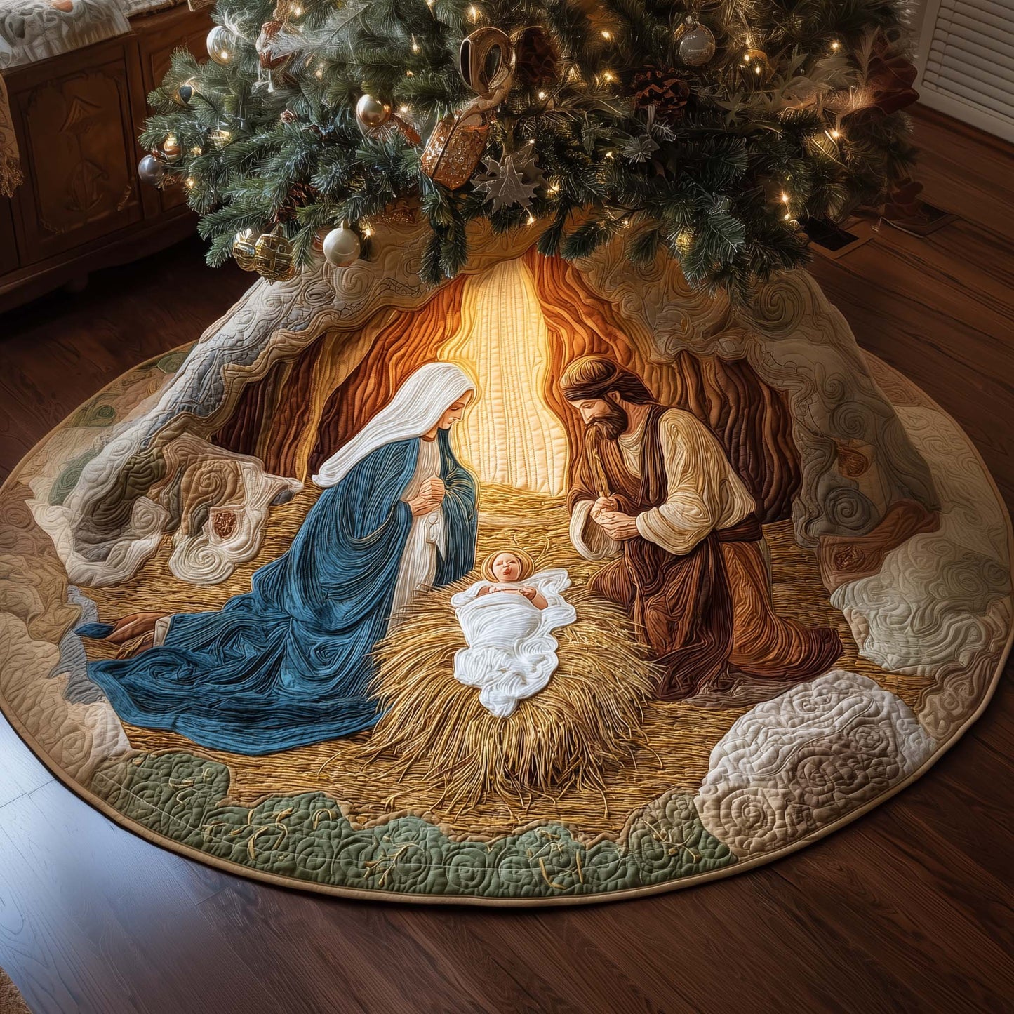 Divine Cradle Quilted Tree Skirt GFTOYC2510