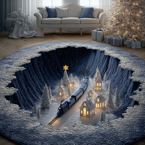 Holiday Locomotive Quilted Round Mat GFTOYC2512