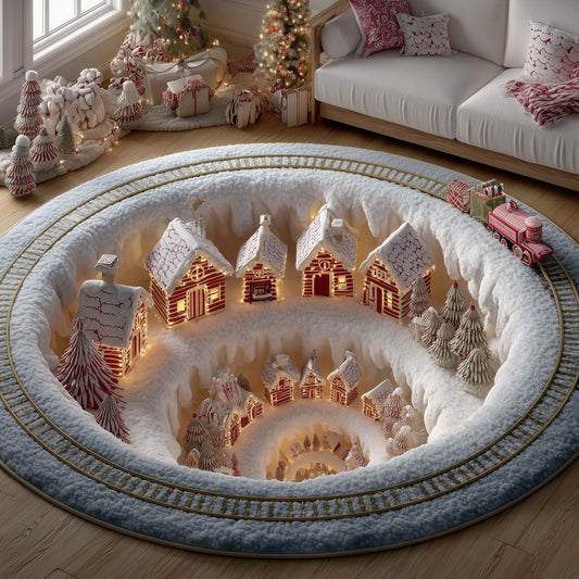 Holiday Locomotive Quilted Round Mat GFTOYC2514