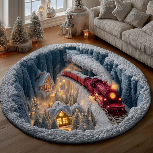 Holiday Locomotive Quilted Round Mat GFTOYC2515