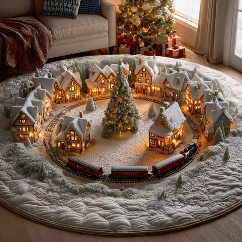 Holiday Locomotive Quilted Round Mat GFTOYC2517