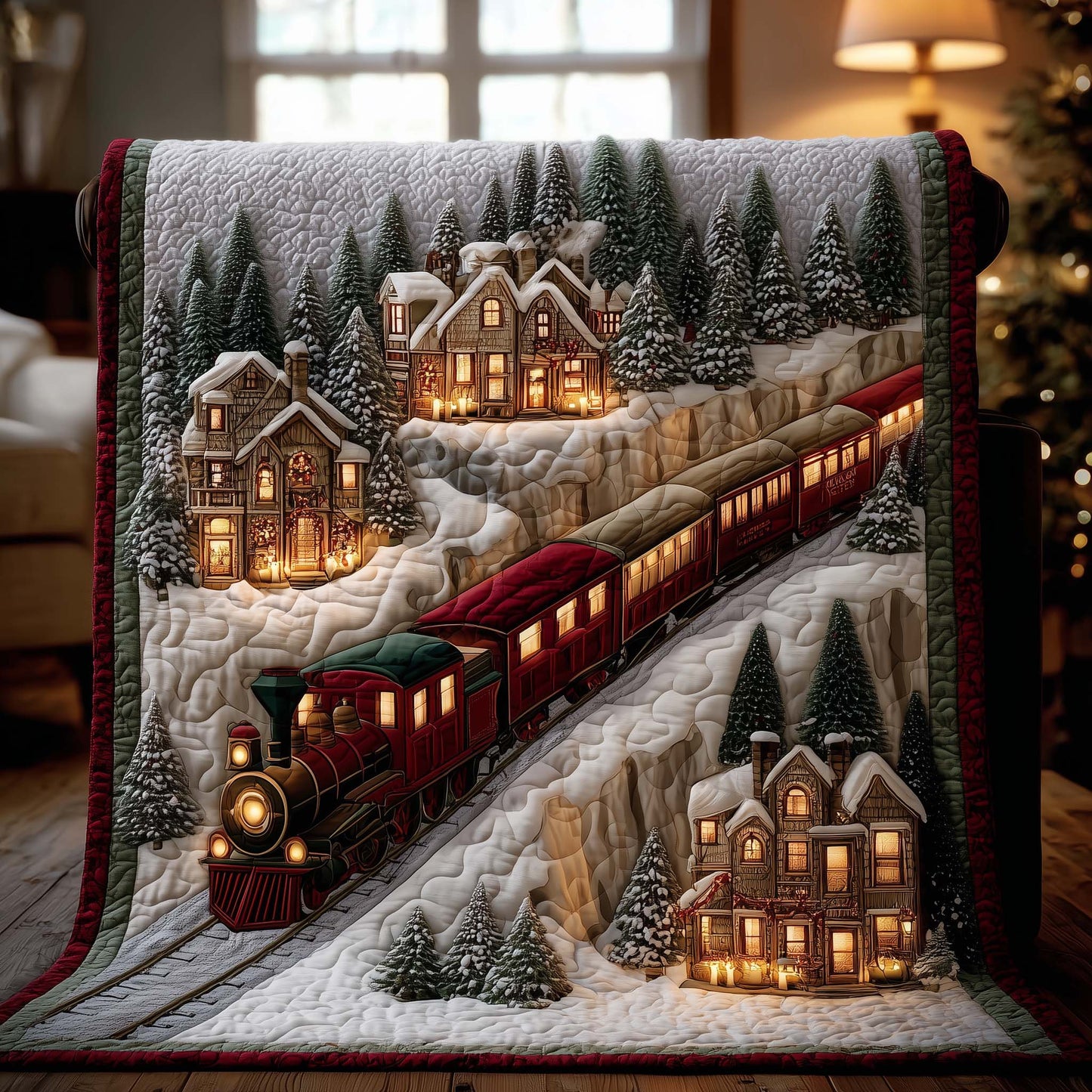 Yuletide Railway Quilted Blanket GFTOYC2550