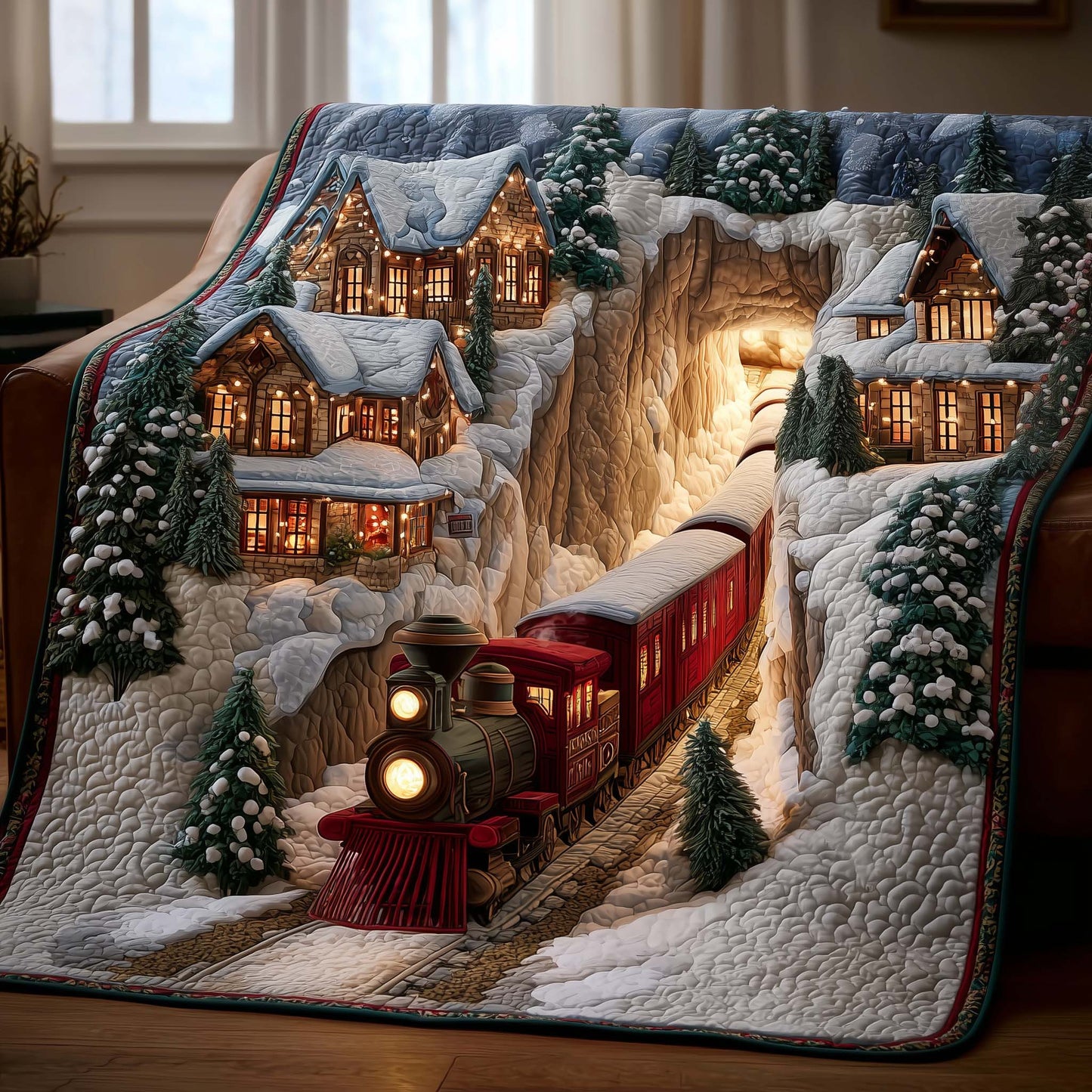 Yuletide Railway Quilted Blanket GFTOYC2551