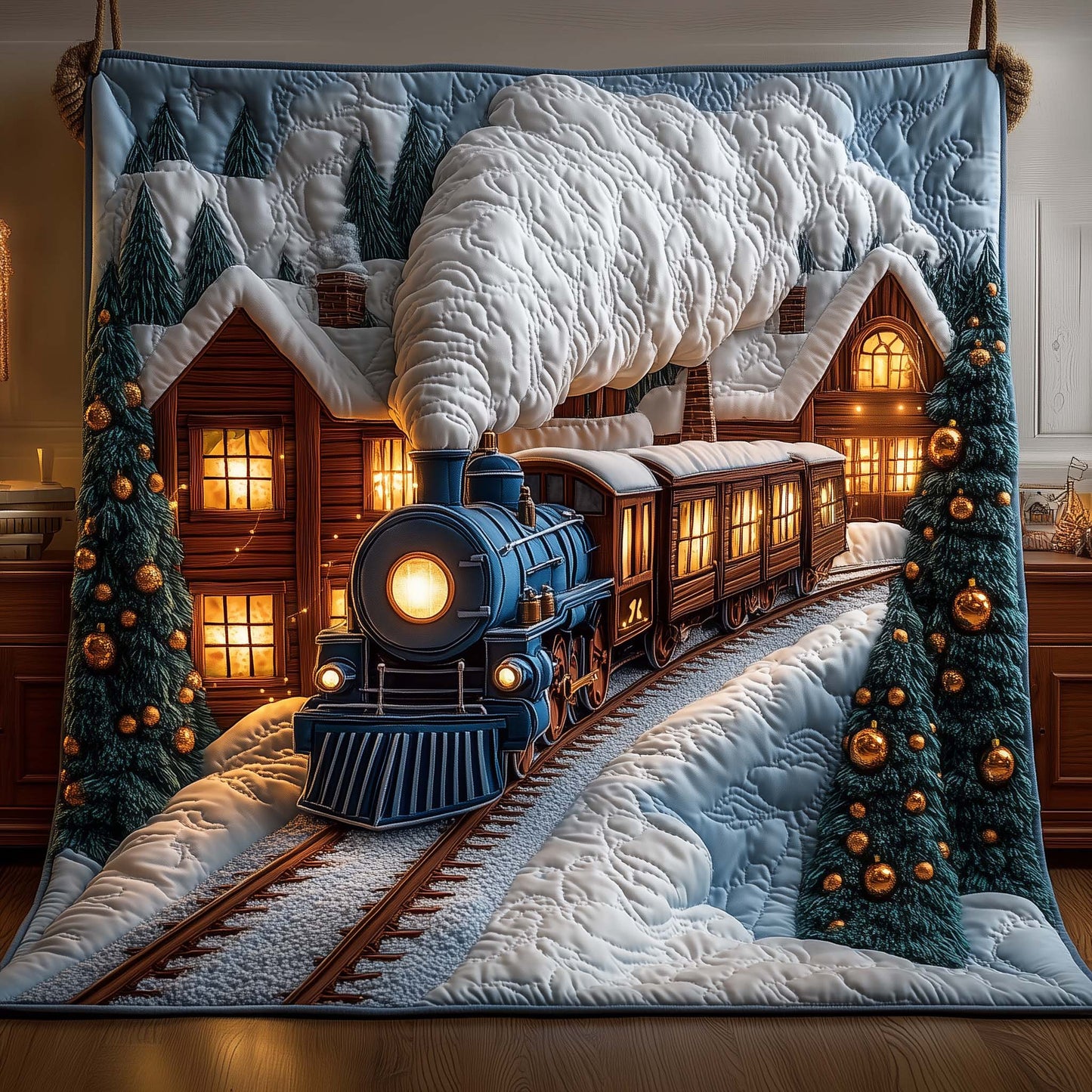 Yuletide Railway Quilted Blanket GFTOYC2553