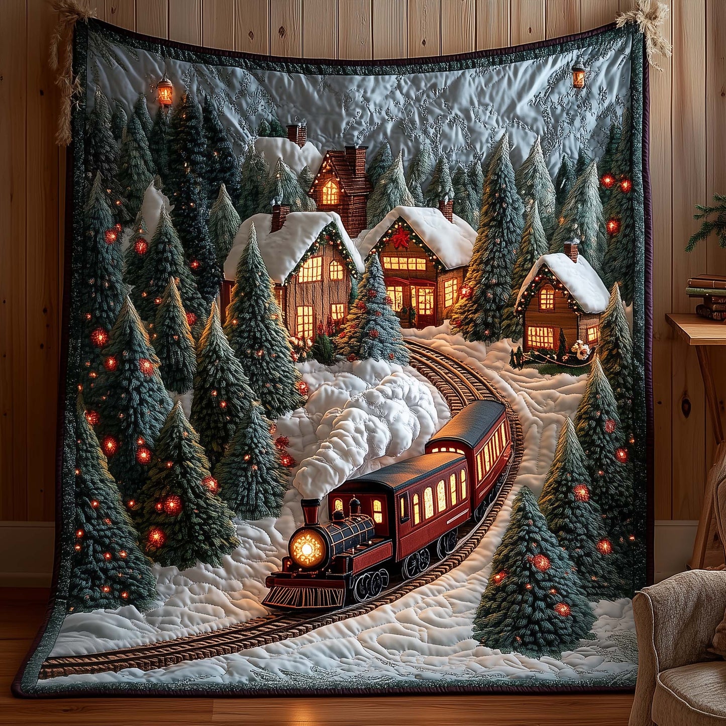 Yuletide Railway Quilted Blanket GFTOYC2556