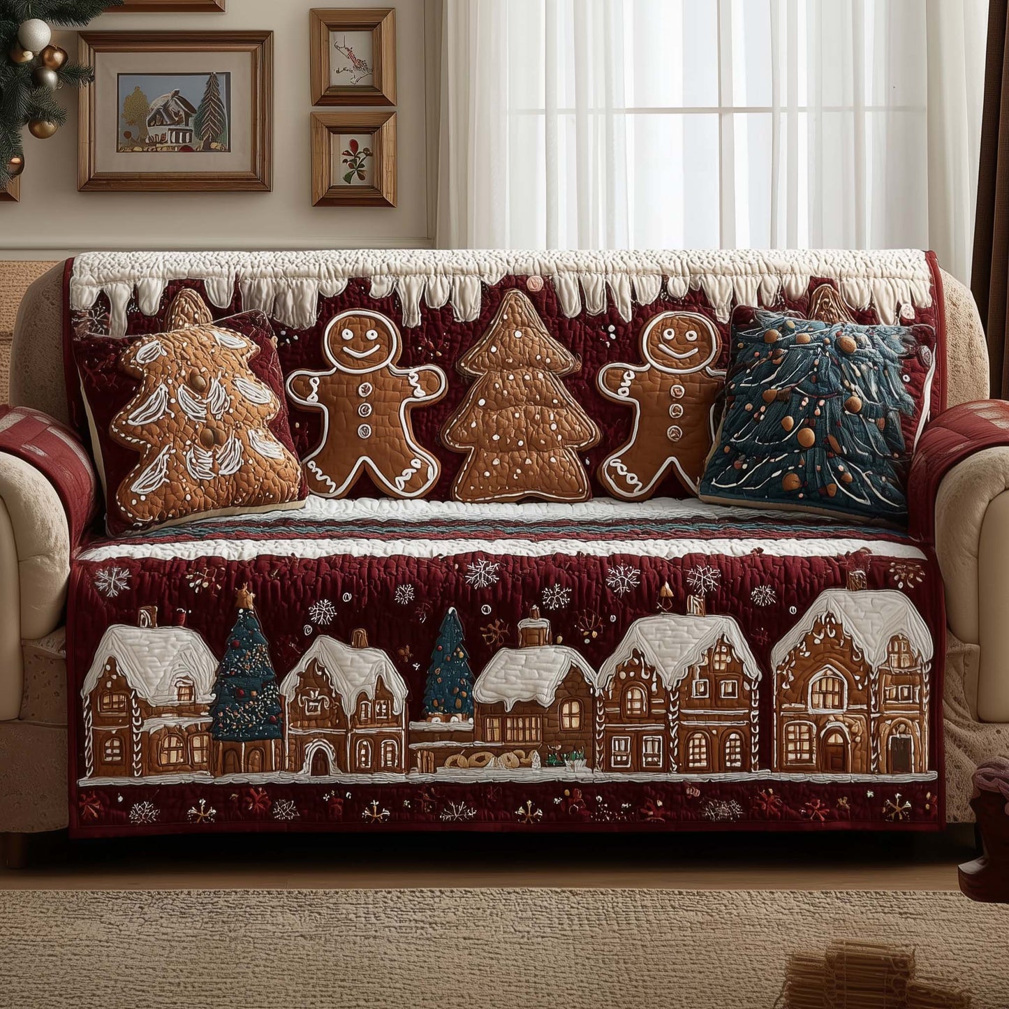 Festive Bake Quilted Sofa Cover GFTOYC2580