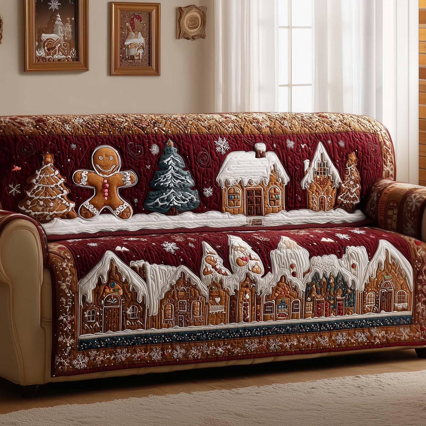 Festive Bake Quilted Sofa Cover GFTOYC2581