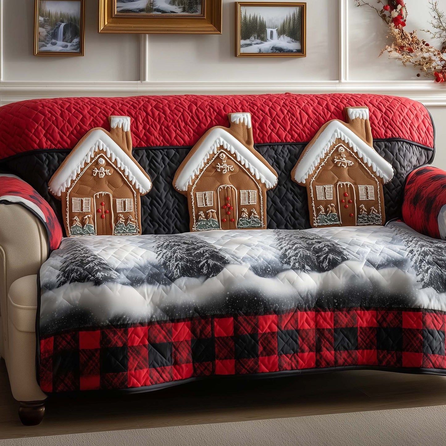 Festive Bake Quilted Sofa Cover GFTOYC2582
