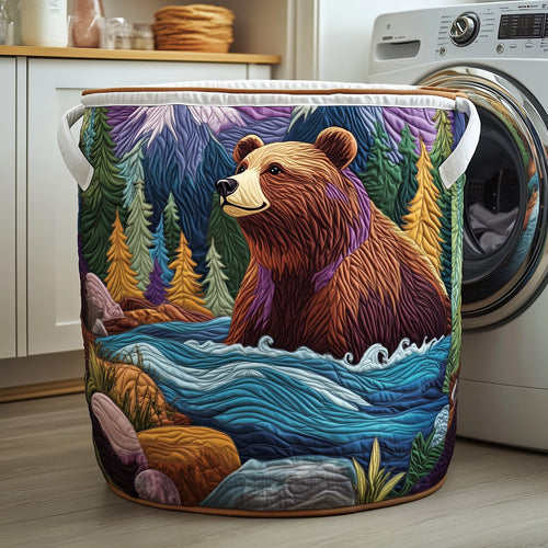 Forest Bear Quilted Laundry Basket GFTOYC259
