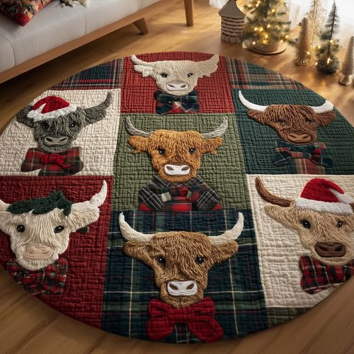 Highland Cow Quilted Round Mat GFTOYC2604