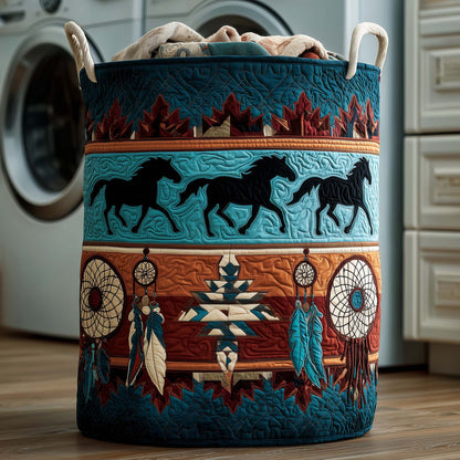Native Horse Quilted Laundry Basket GFTOYC2667