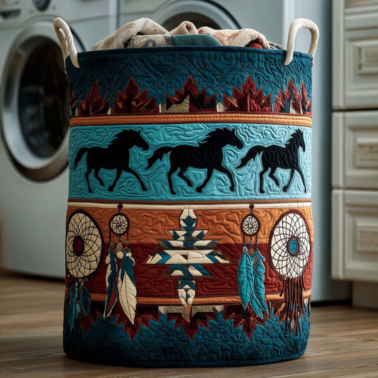 Native Horse Quilted Laundry Basket GFTOYC2667