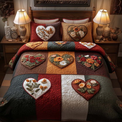 Blossom Heart Patchwork 3-Piece Quilted Bedding Set GFTOYC2703