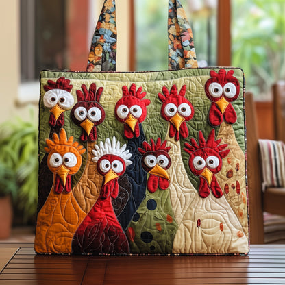 Whimsical Chicken Quilted Tote Bag GFTOYC275