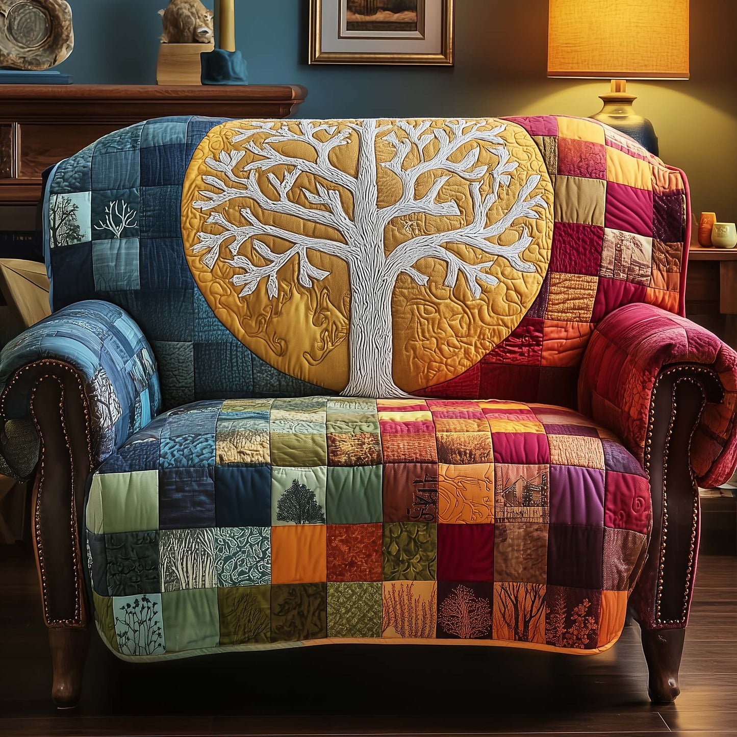 Tree of Life Quilted Sofa Cover GFTOYC2781