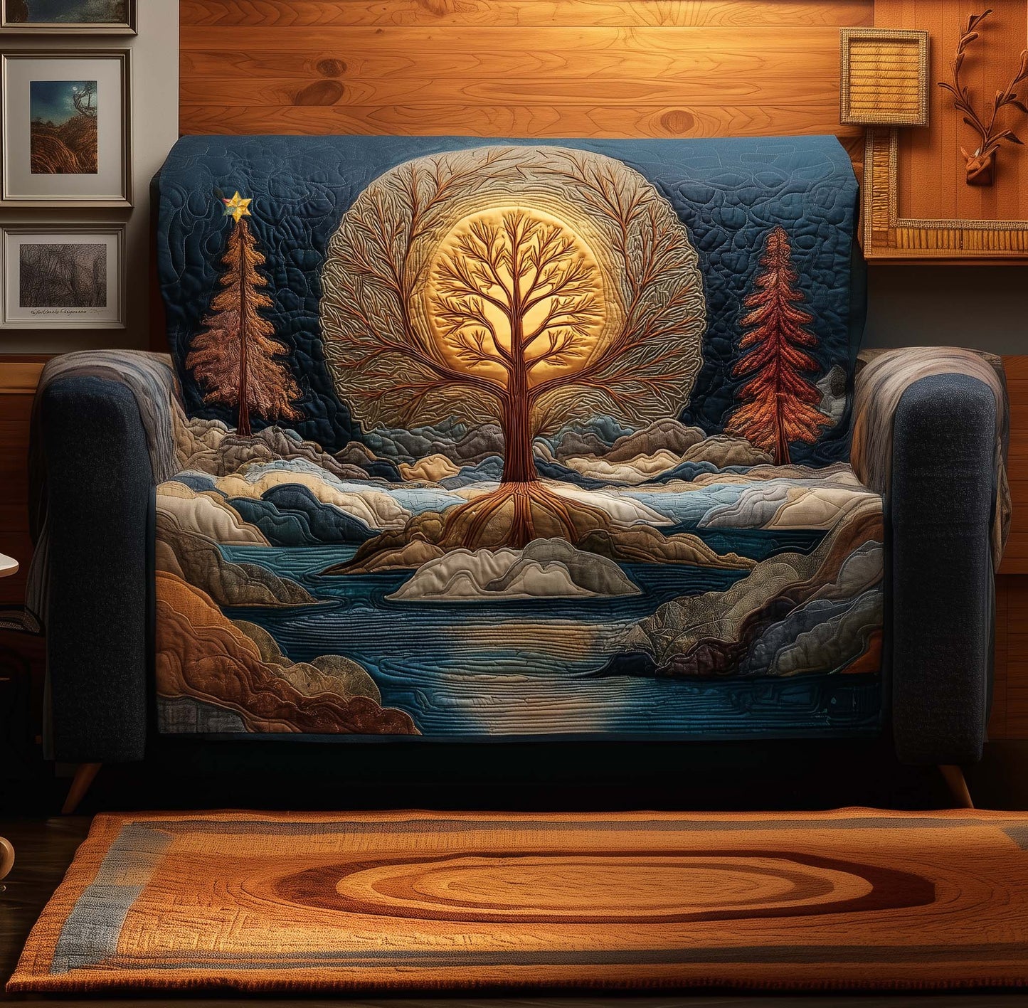Tree of Life Quilted Sofa Cover GFTOYC2782