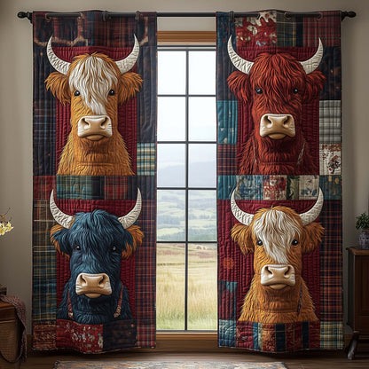 Highland Cow Quilted Curtains GFTOYC2796