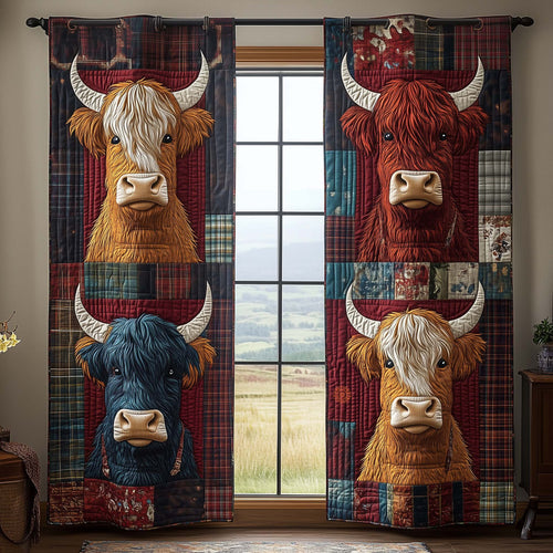 Highland Cow Quilted Curtains GFTOYC2796