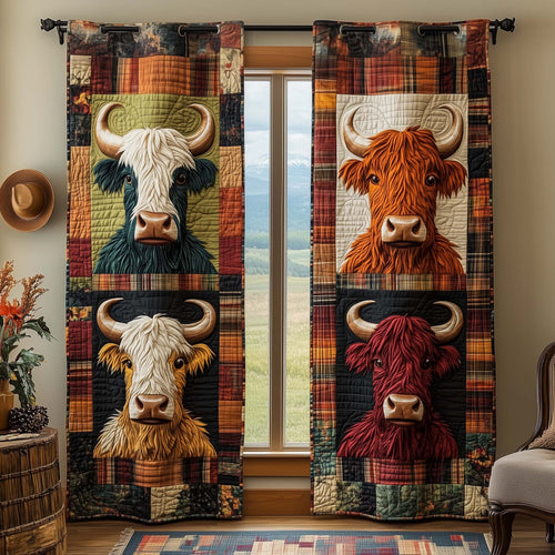 Highland Cow Quilted Curtains GFTOYC2797