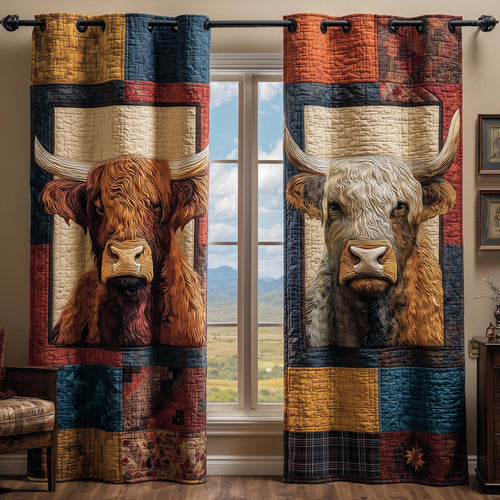 Highland Cow Quilted Curtains GFTOYC2799