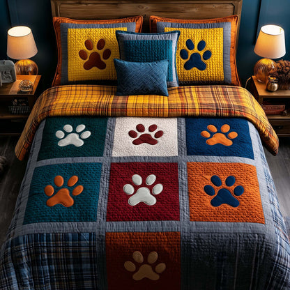 Fluffy Paws 3-Piece Quilted Bedding Set GFTOYC2814
