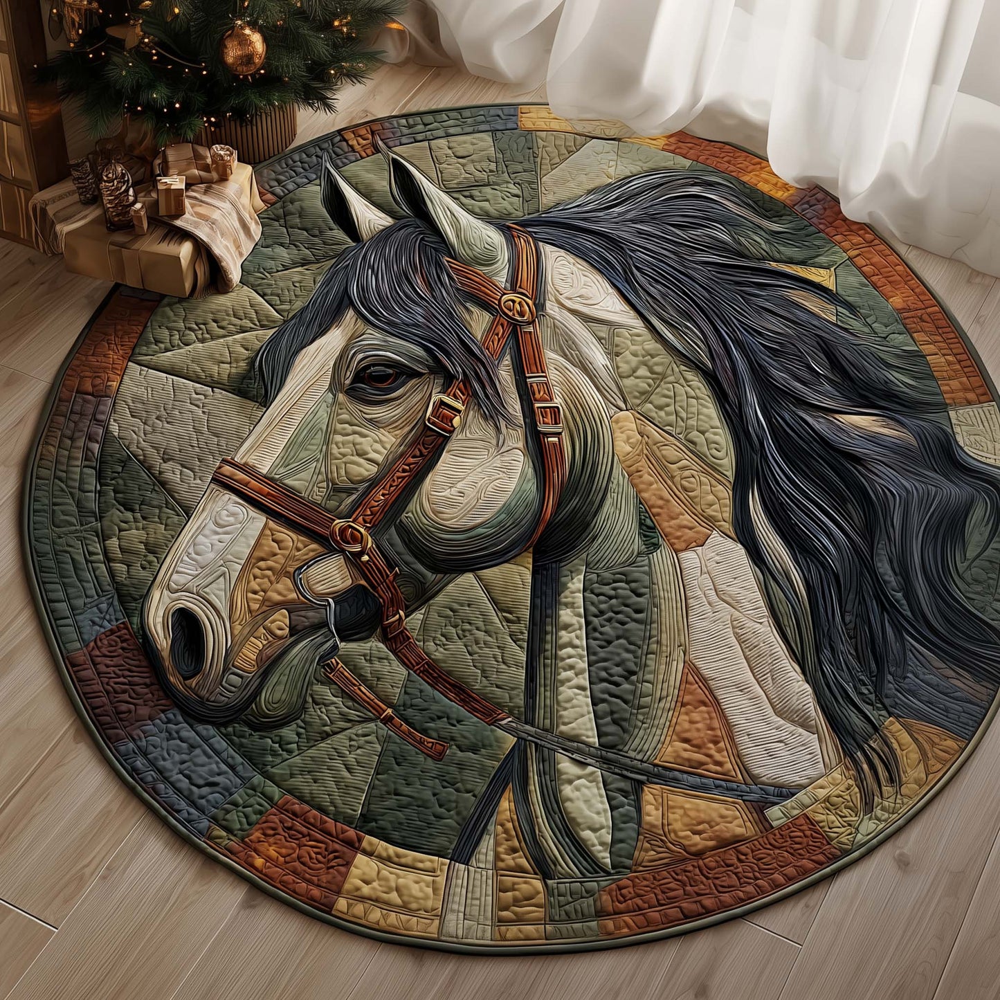 Majestic Horse Quilted Round Mat GFTOYC2823