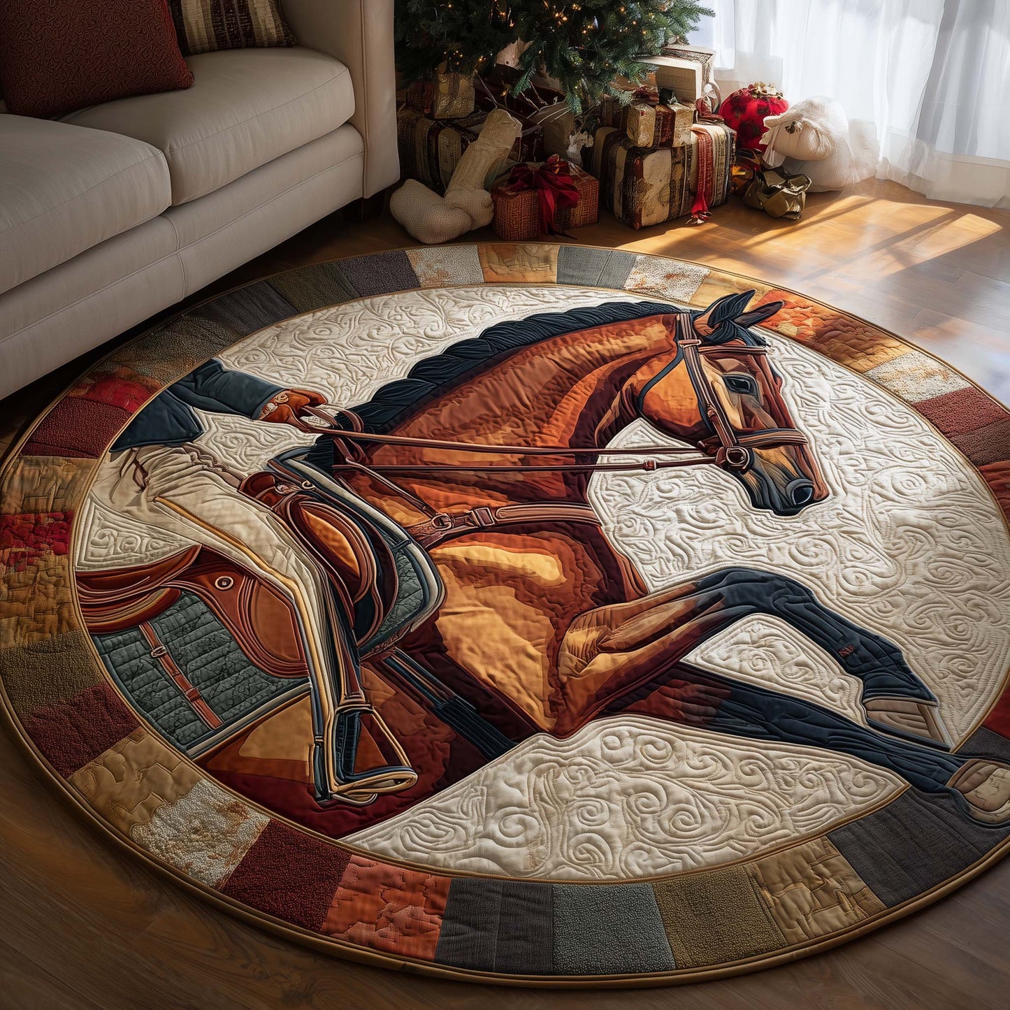 Majestic Horse Quilted Round Mat GFTOYC2827