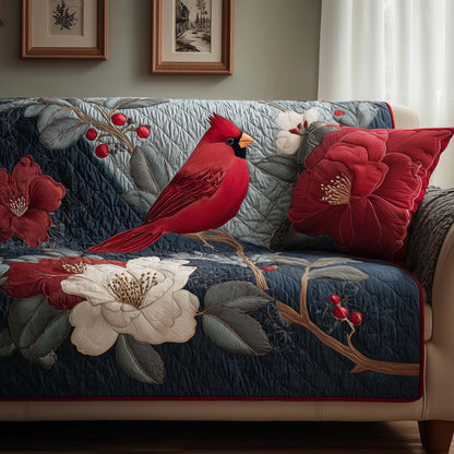 Ruby Cardinal Quilted Sofa Cover GFTOYC2842