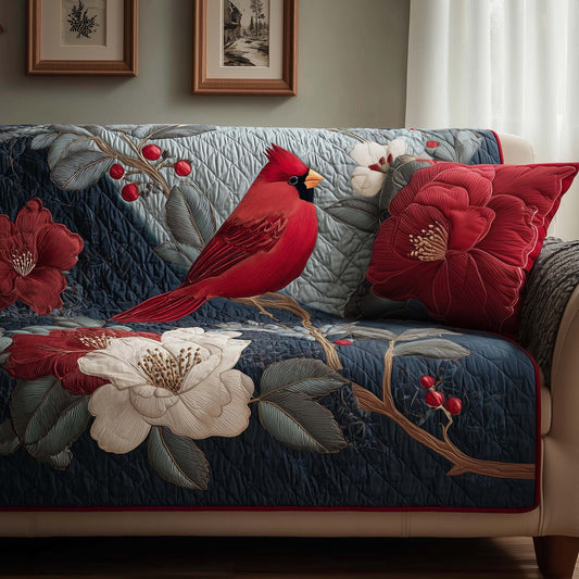 Ruby Cardinal Quilted Sofa Cover GFTOYC2842