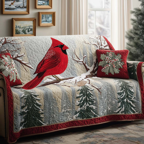 Ruby Cardinal Quilted Sofa Cover GFTOYC2843
