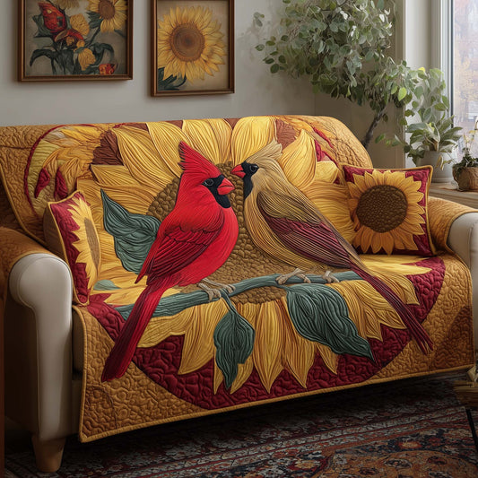 Ruby Cardinal Quilted Sofa Cover GFTOYC2844