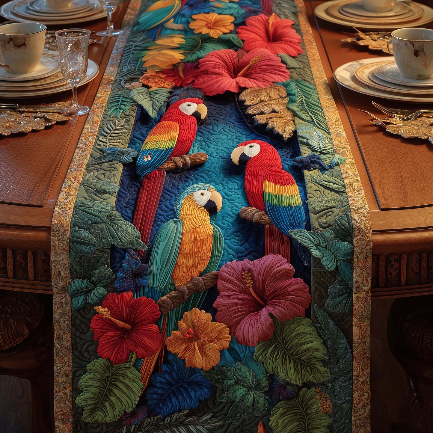 Tropical Parrot Quilted Table Runner GFTOYC2847