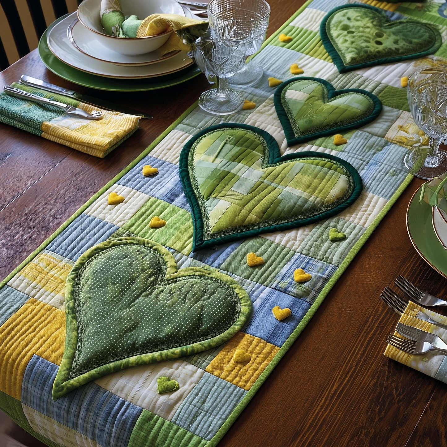 Velvet Heart Quilted Table Runner GFTOYC2901