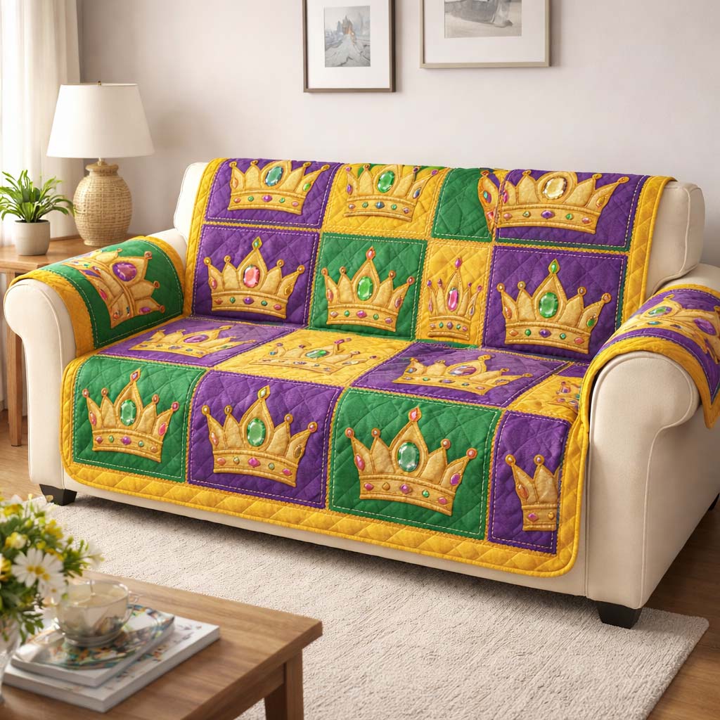 Mardi Gras Quilted Sofa Cover GFTOYC2932