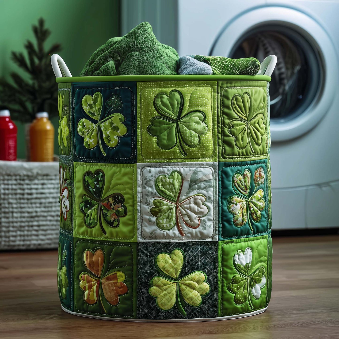 Irish Charm Quilted Laundry Basket GFTOYC2961