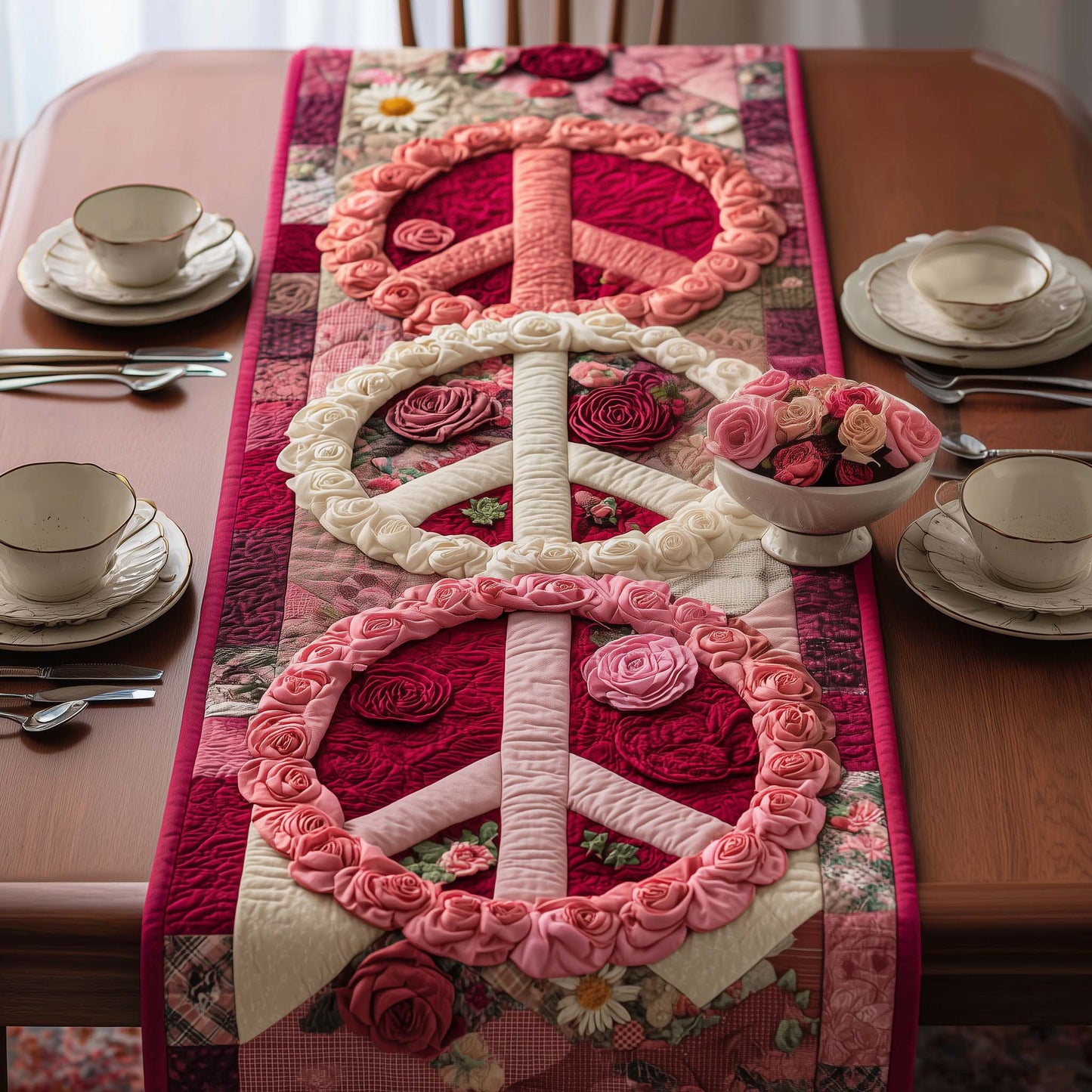 Peaceful Love Quilted Table Runner GFTOYC2993