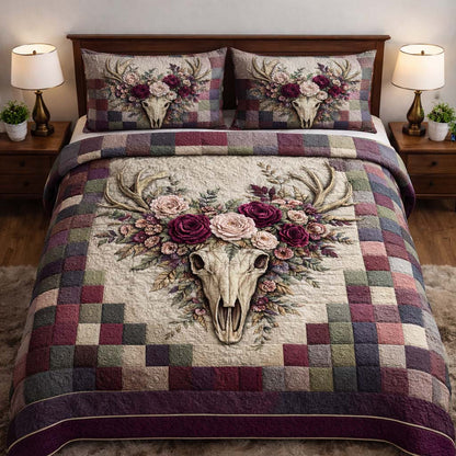 Nature Antlers 3-Piece Quilted Bedding Set GFTOYC2996