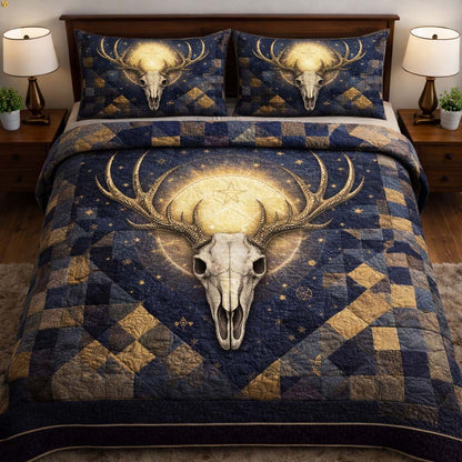 Nature Antlers 3-Piece Quilted Bedding Set GFTOYC2997