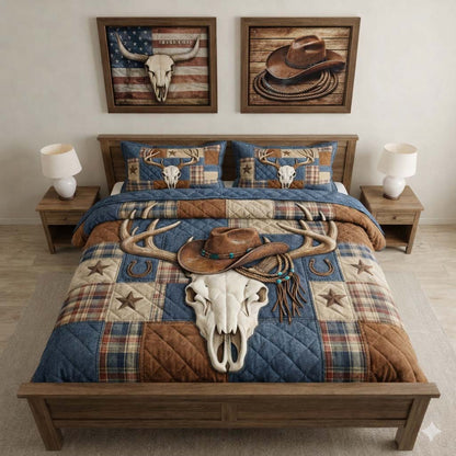 Nature Antlers 3-Piece Quilted Bedding Set GFTOYC2999