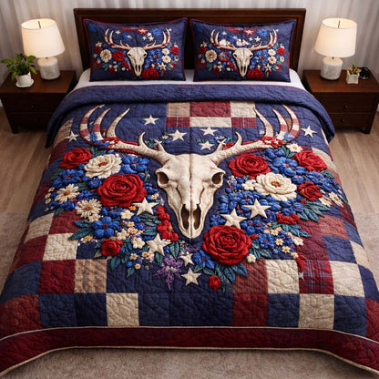Nature Antlers 3-Piece Quilted Bedding Set GFTOYC3001