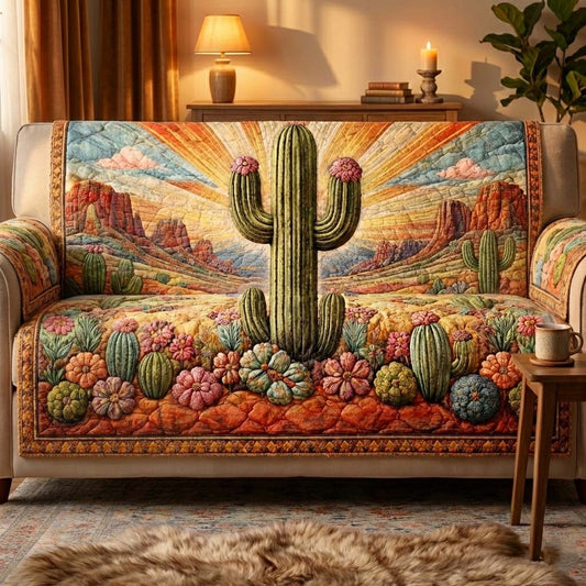 Sacred Cactus Quilted Sofa Cover GFTOYC3057