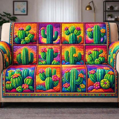 Sacred Cactus Quilted Sofa Cover GFTOYC3059
