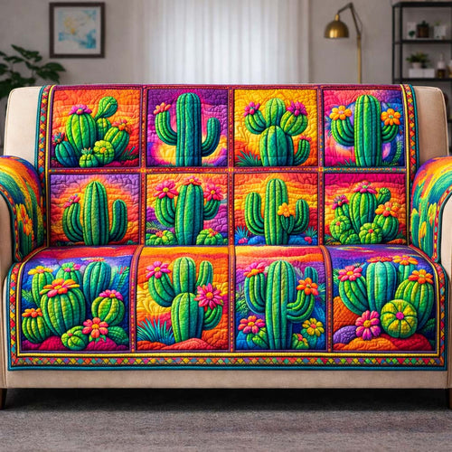 Sacred Cactus Quilted Sofa Cover GFTOYC3059