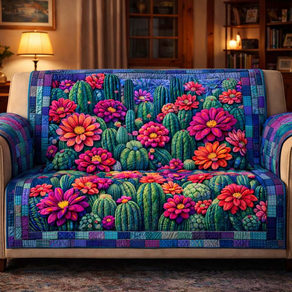 Sacred Cactus Quilted Sofa Cover GFTOYC3060