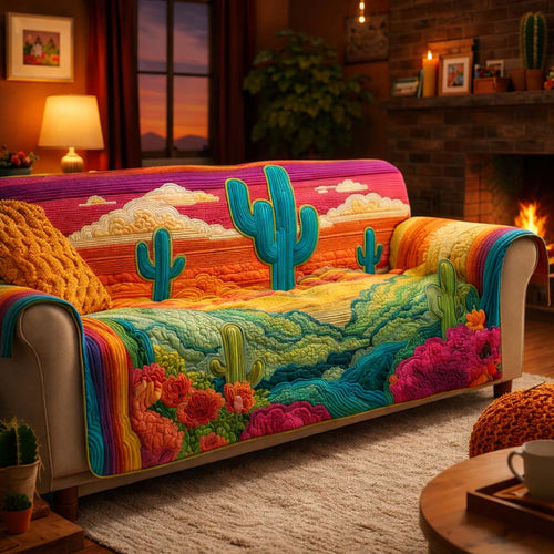 Sacred Cactus Quilted Sofa Cover GFTOYC3062