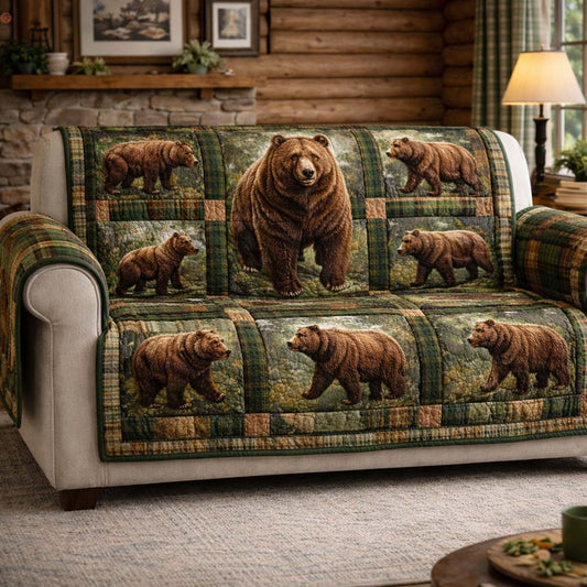 Noble Bear Quilted Sofa Cover GFTOYC3205